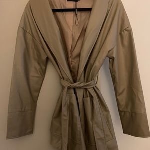 Faux leather, lined blazer from PRETTYLITTLETHING